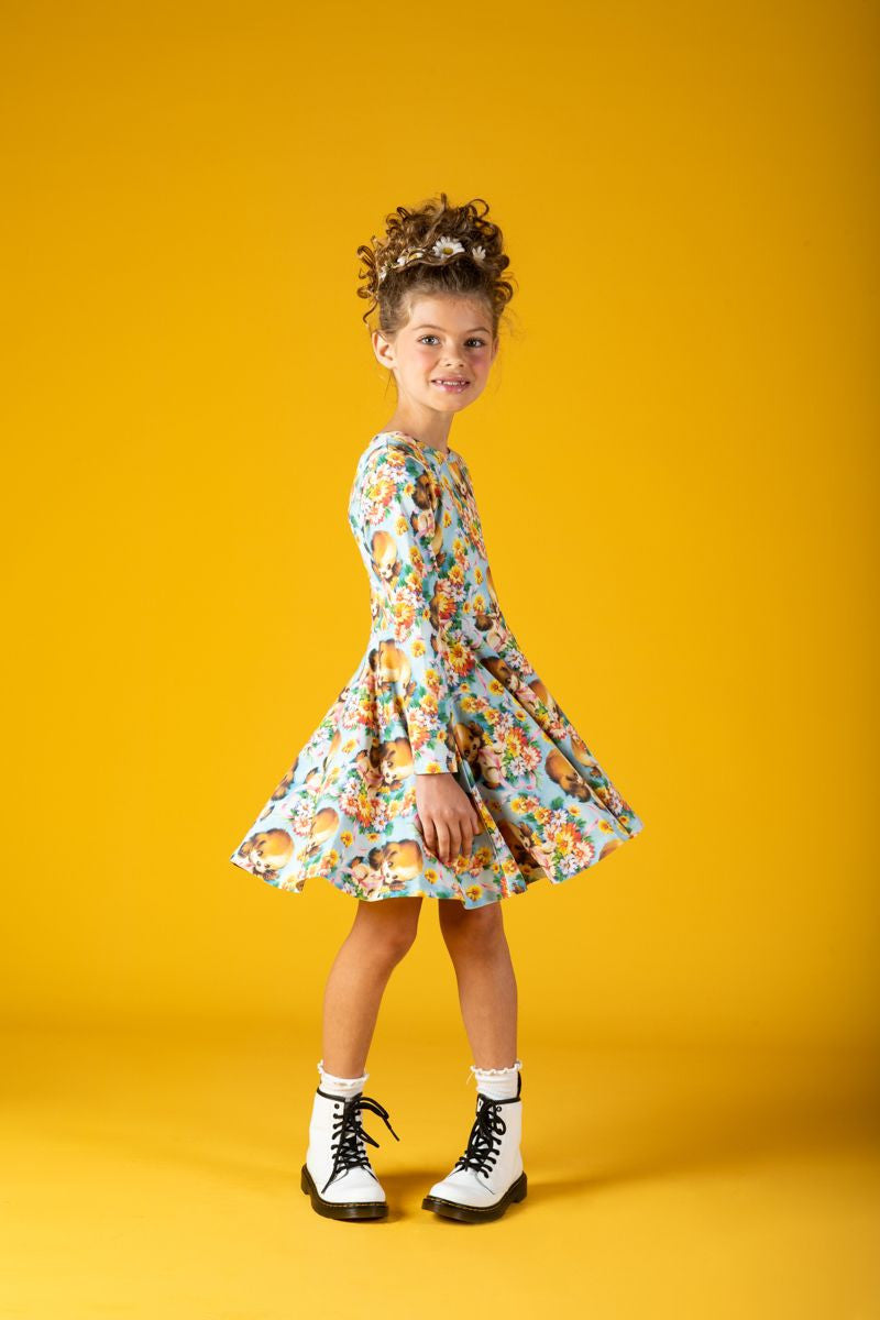 Puppy Love Long Sleeve Waisted Dress