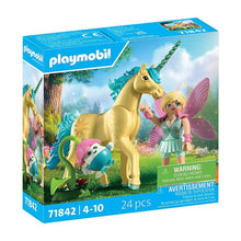 PLAYMOBIL Collectible Unicorn Sunshine Blossom with Fairy 71842 set with unicorn fairy and accessories
