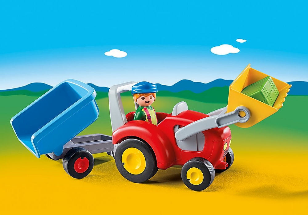 Playmobil - 1.2.3 Tractor With Trailer 6964