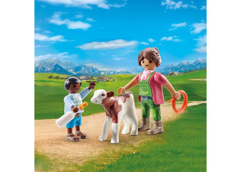 Playmobil  - DuoPack - Farmer with Calf 71803