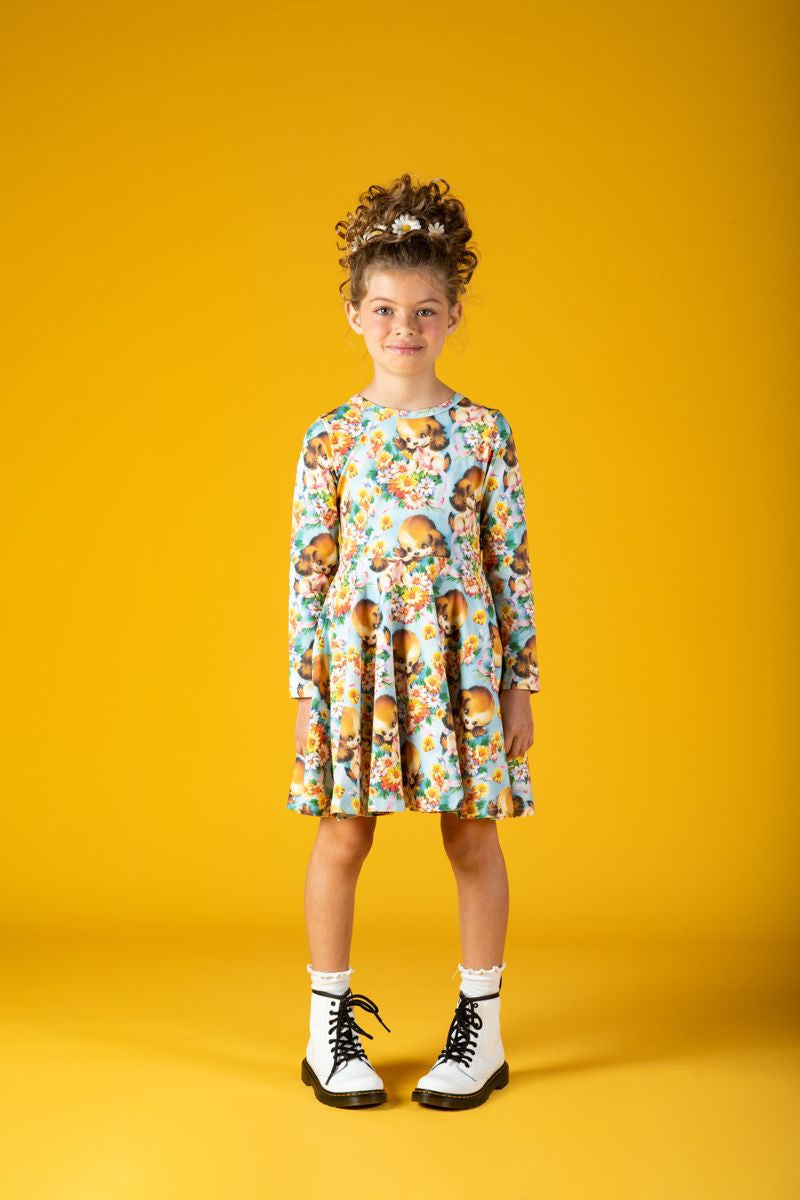 Puppy Love Long Sleeve Waisted Dress