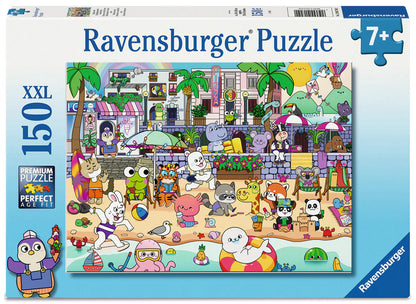Ravensburger SeaSide Fun 150 piece XXL children's puzzle featuring colourful beach scene with animal characters