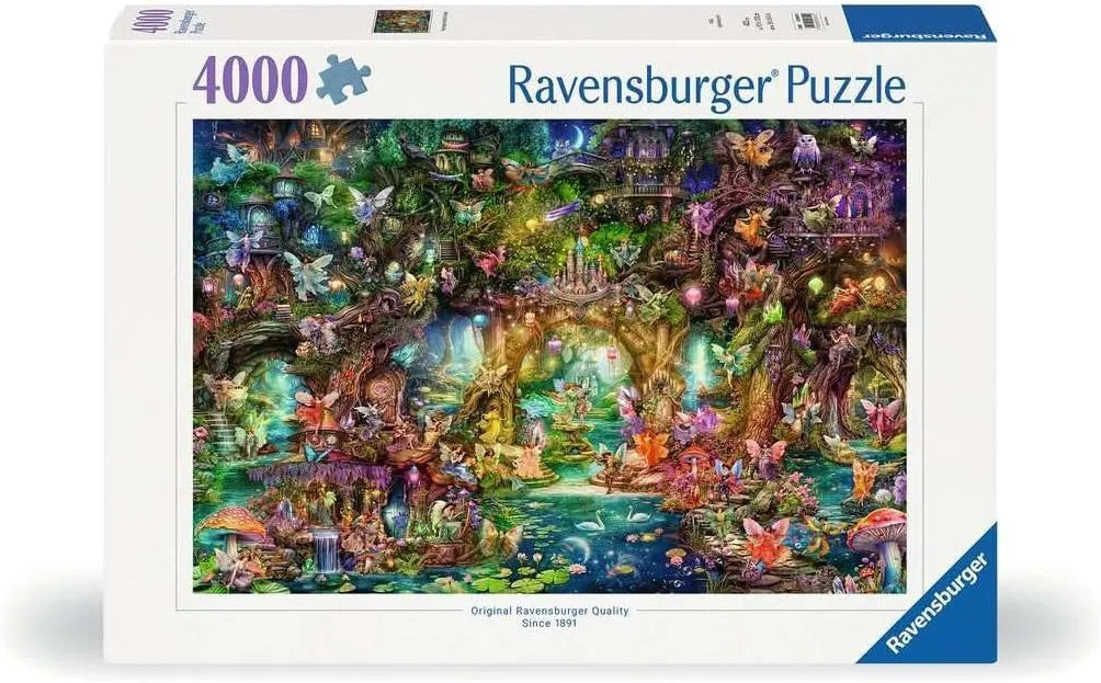 Ravensburger The Hidden World of Fairies 4000 piece puzzle featuring magical fantasy fairy forest artwork