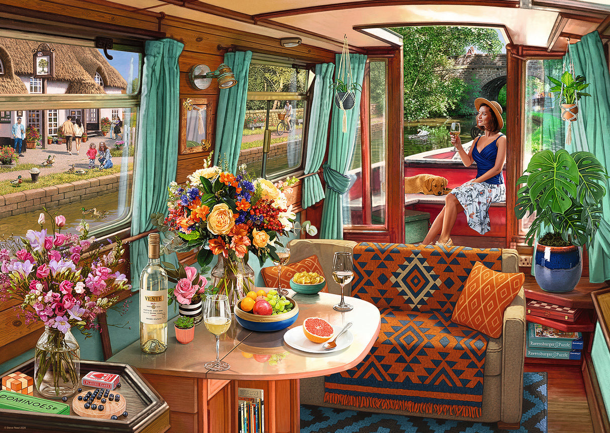 Ravensburger 1000pc - View from My Window No. 1 - Canal Boat Puzzle