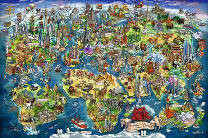 Ravensburger 5000pc - Illustrated World Map Puzzle