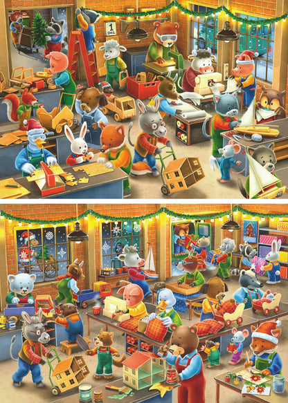 Ravensburger 2x12pc - Christmas Toy Factory Puzzle