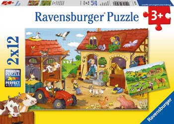 Ravensburger 2x12pc - Working On The Farm Puzzle