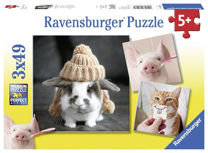 Ravensburger 3x49pc - Funny Animal Portraits Puzzle