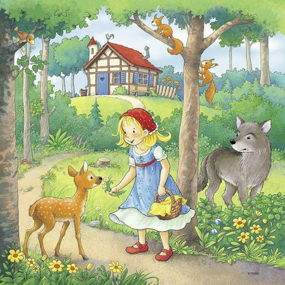 Ravensburger 3x49pc- Rapunzel, Riding Hood and Frog Puzzle