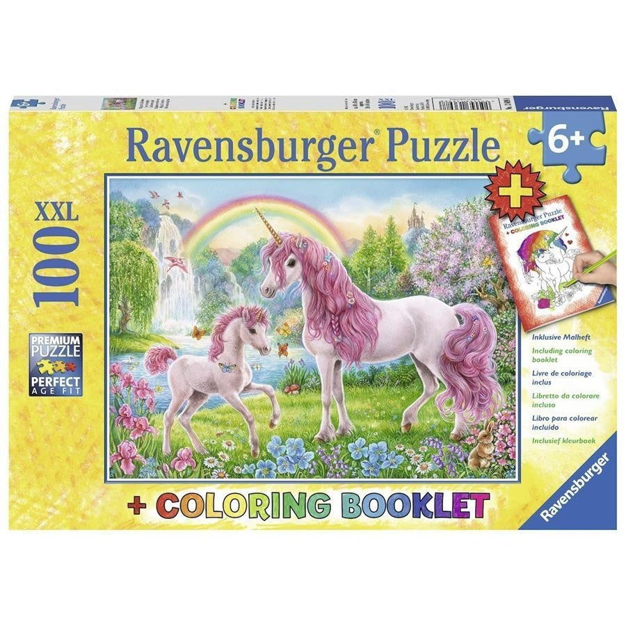 Ravensburger 100pc - Magical Unicorns Puzzle + Colouring Book