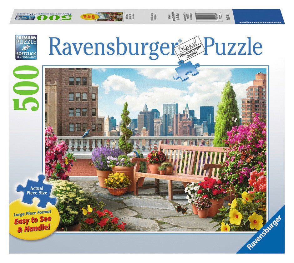 Ravensburger 500pc - Rooftop Garden Large Format Puzzle**Slight Damage**