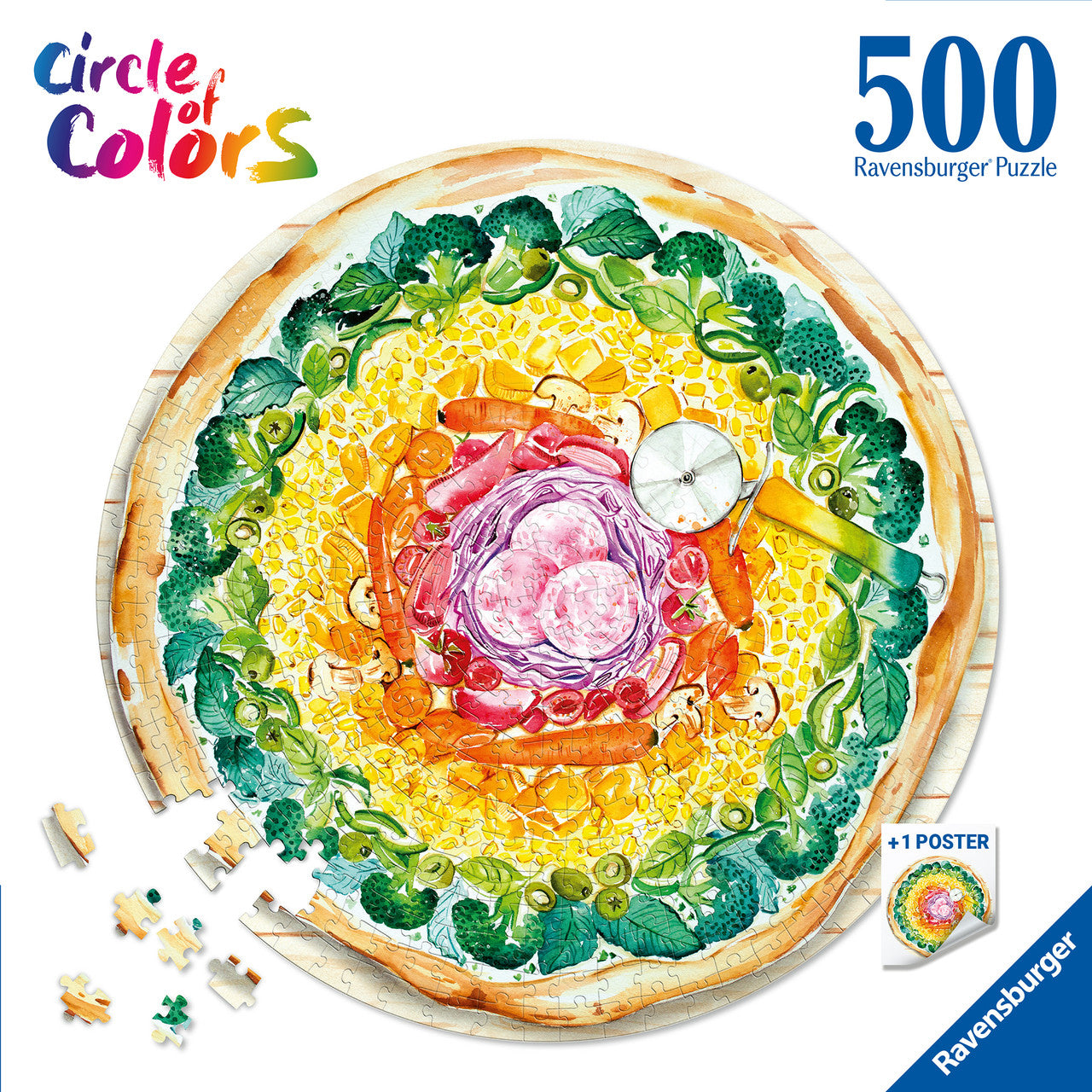 Ravensburger 500pc - Circle of Colors Pizza Puzzle