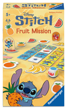 Ravensburger Disney Stitch Bring Along Game featuring Stitch in a cooperative memory game for children aged 5 years and over