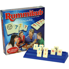 Rummikub Standard Edition tile game by Goliath featuring numbered tiles, racks and strategic family gameplay for 2 to 4 players