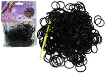 Creative Loom Bands - 300 Pcs Band with Hook and S-Clasp - Black