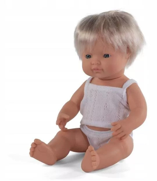 Miniland Doll 38cm - Caucasian Boy Baby Doll