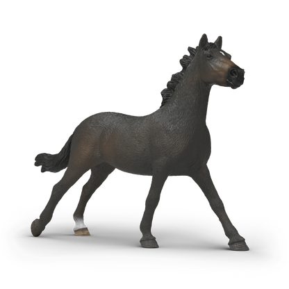 Schleich English Thoroughbred Mare 14914 hand-painted HORSE CLUB horse figurine with dark bay coat and black mane