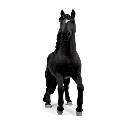 Schleich Lusitano Stallion 14918 hand-painted HORSE CLUB horse figurine in a rearing pose with black mane and tail