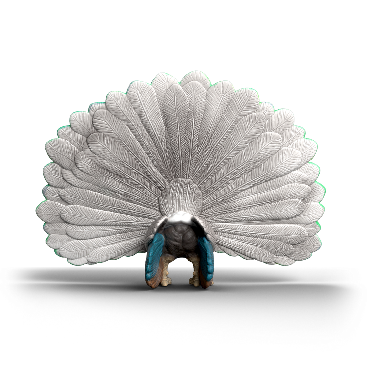 Schleich Peacock 14926 hand-painted FARM WORLD peacock figurine with colourful tail feathers