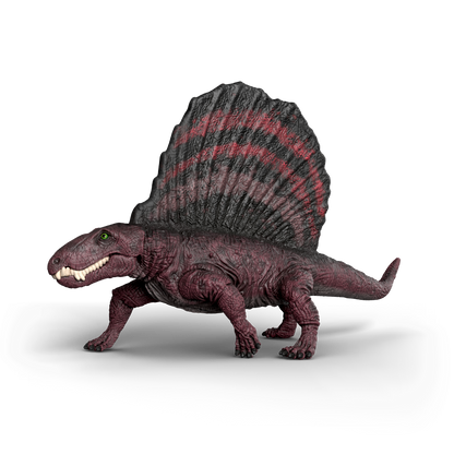 Schleich Dimetrodon 15052 hand-painted prehistoric animal figurine with movable jaw and large red sail