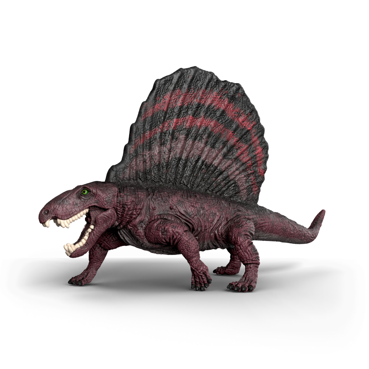 Schleich Dimetrodon 15052 hand-painted prehistoric animal figurine with movable jaw and large red sail