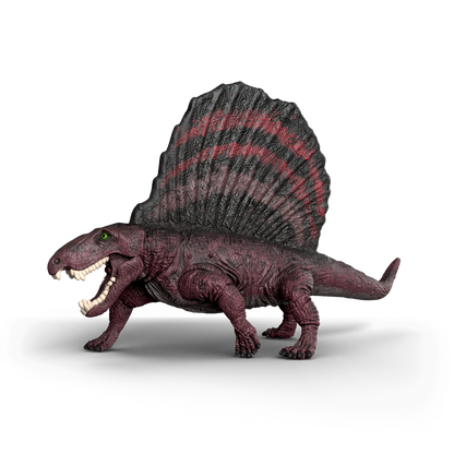 Schleich Dimetrodon 15052 hand-painted prehistoric animal figurine with movable jaw and large red sail