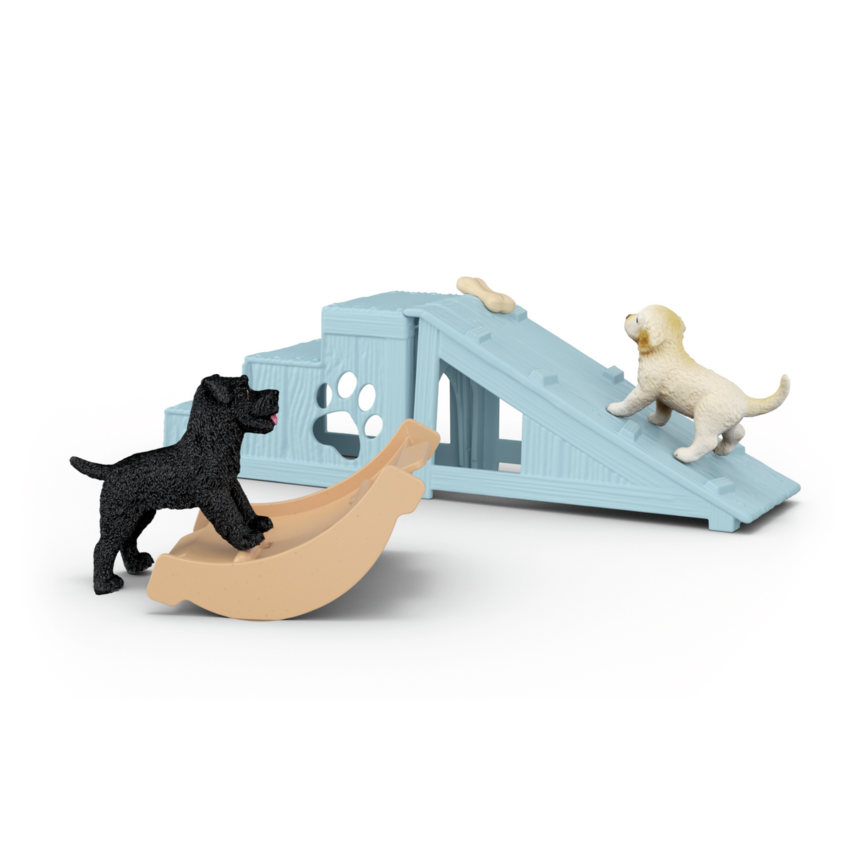 Schleich Adventure Fun for Little Puppies 42763 FARM WORLD puppy playground playset with two puppies, kennel, ramp and seesaw