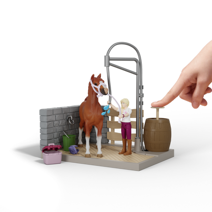 Schleich Sofia's Horse Wash 42792 HORSE CLUB playset with Sofia figure, American Saddlebred horse and working water pump