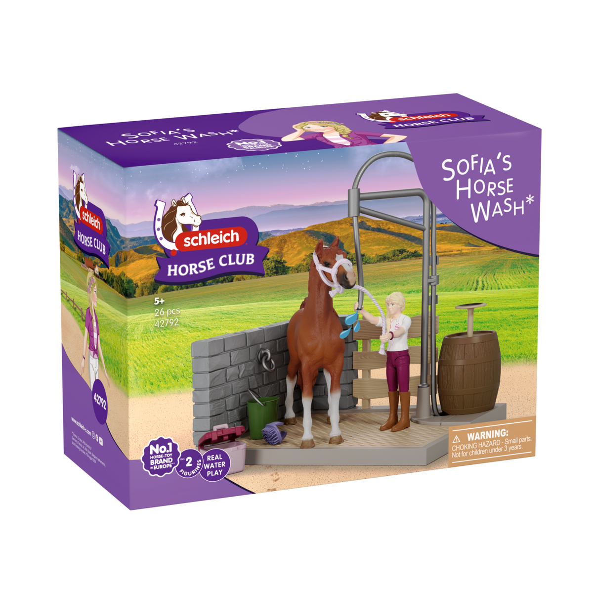 Schleich Sofia's Horse Wash 42792 HORSE CLUB playset with Sofia figure, American Saddlebred horse and working water pump