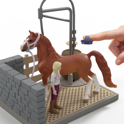 Schleich Sofia's Horse Wash 42792 HORSE CLUB playset with Sofia figure, American Saddlebred horse and working water pump