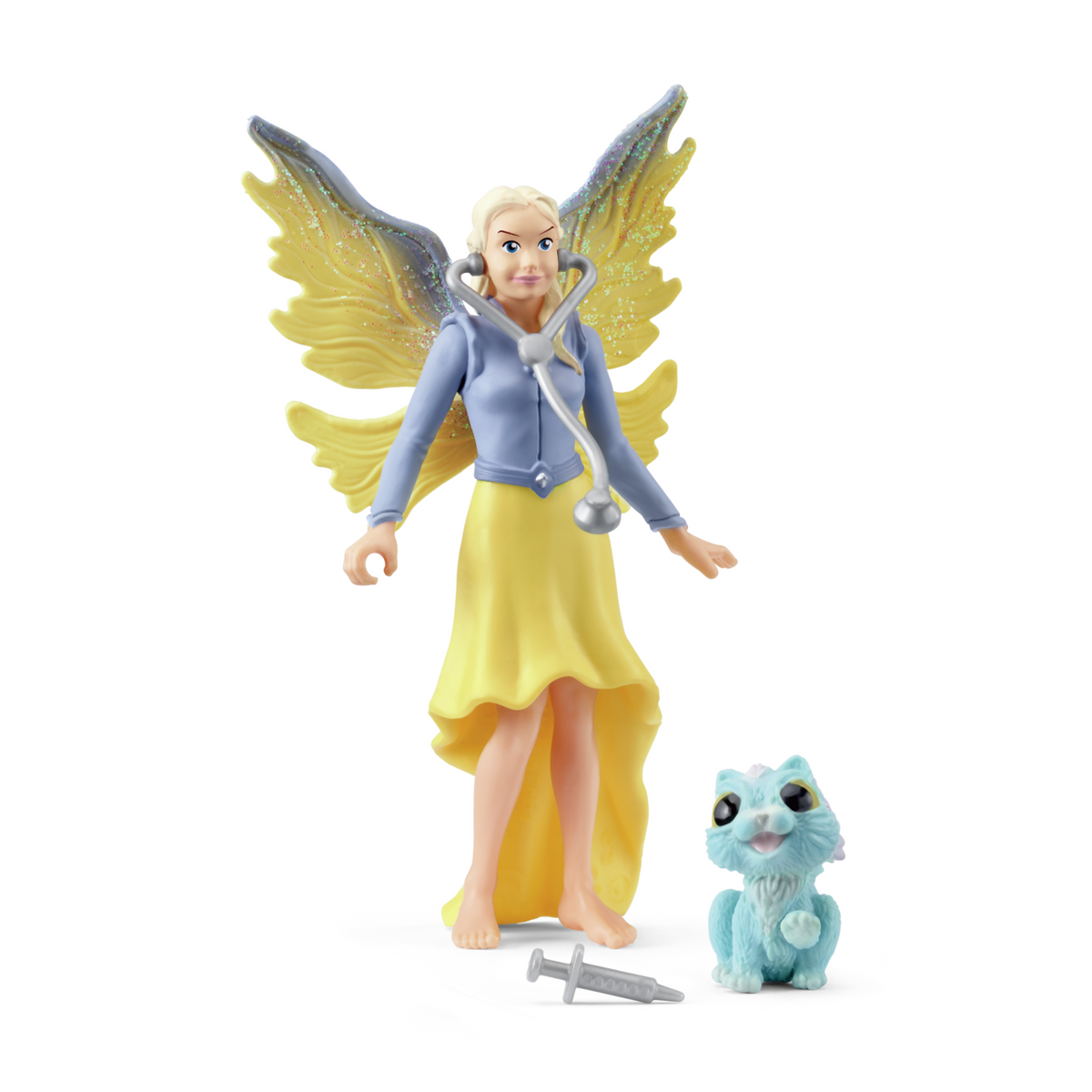 Schleich Magical Animal Care 81468 BAYALA Pocket Set featuring Fairy Sera, winged kitten, stethoscope and syringe