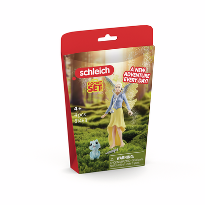 Schleich Magical Animal Care 81468 BAYALA Pocket Set featuring Fairy Sera, winged kitten, stethoscope and syringe