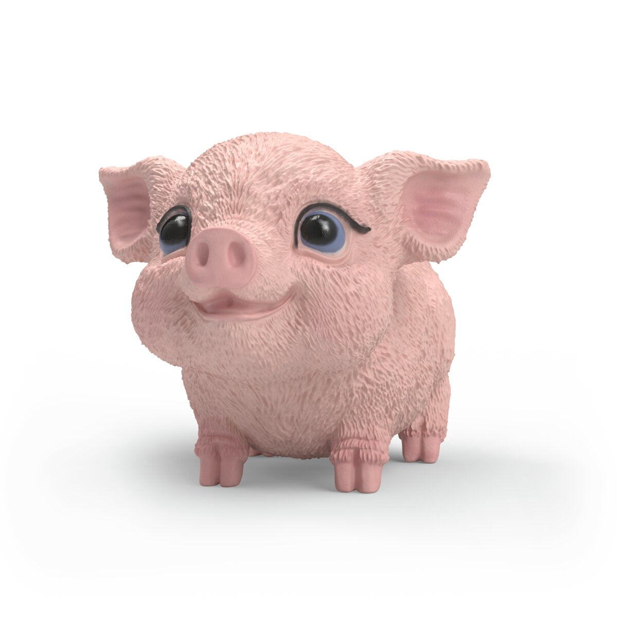 Pink pig figurine on a white background