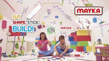 Zuru MAYKA Toy Block Tape - 2 Stud Roll 1m Beige