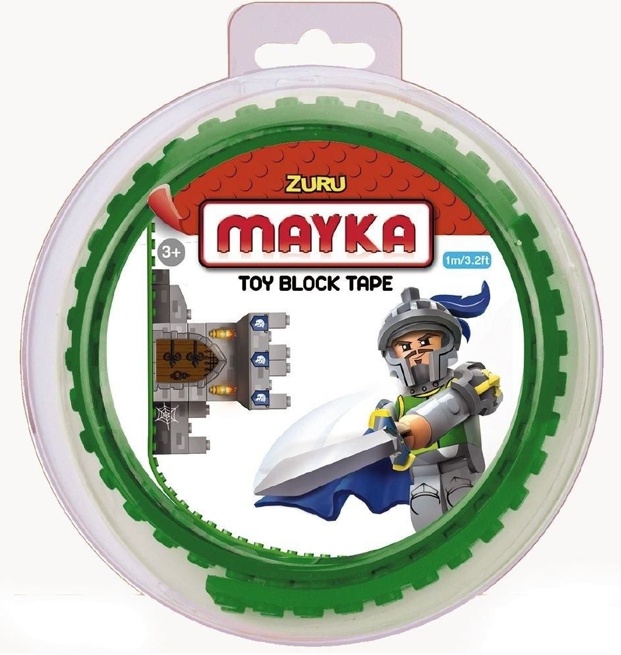 Zuru MAYKA Toy Block Tape - 2 Stud Roll 1m Dark Green