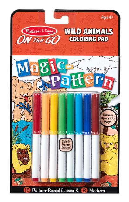 Melissa & Doug - ON the GO - Magic-Pattern - Wild Animals Coloring Pad