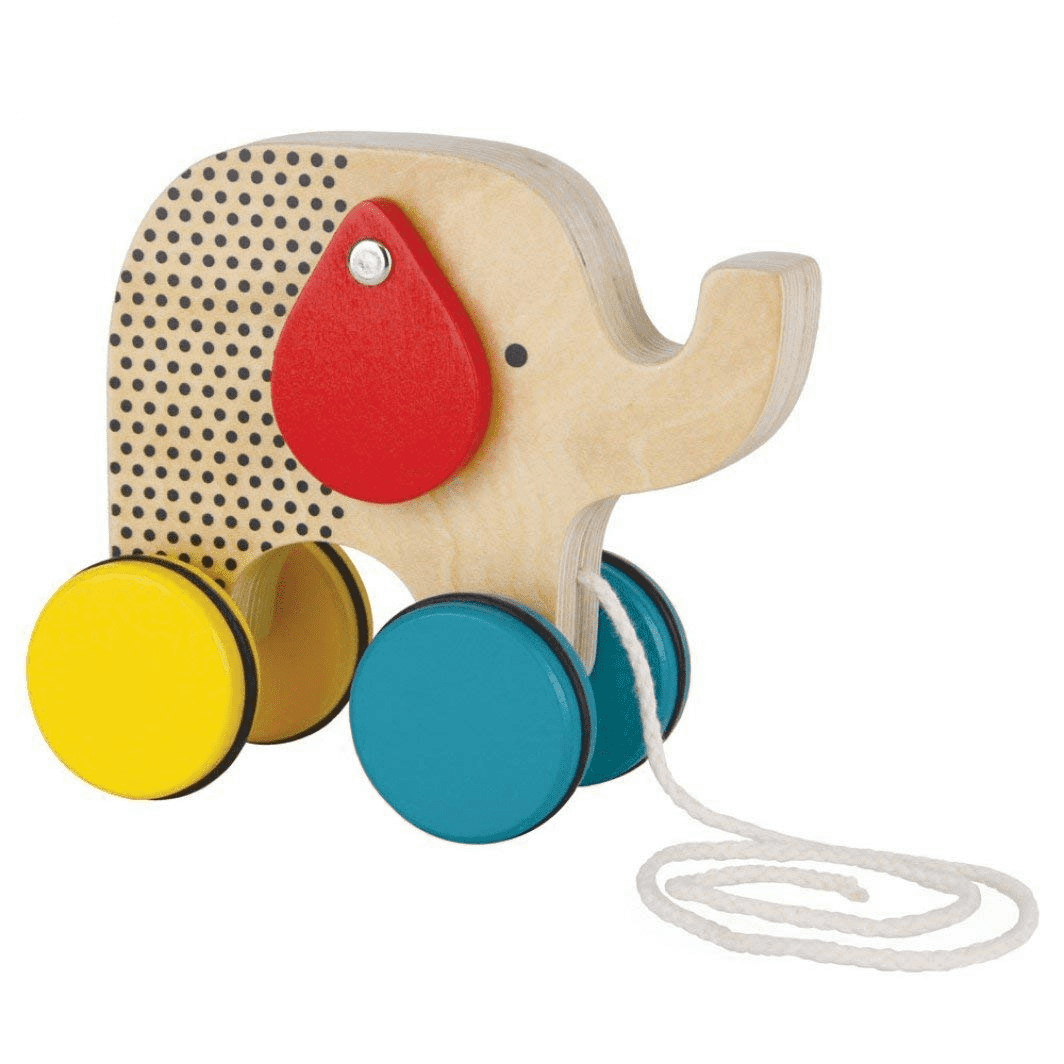 Petit Collage - Elephant Wooden Pull Along Toy