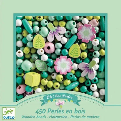 Djeco - Colourful Flowers and Foliage Wooden Beads 450pcs