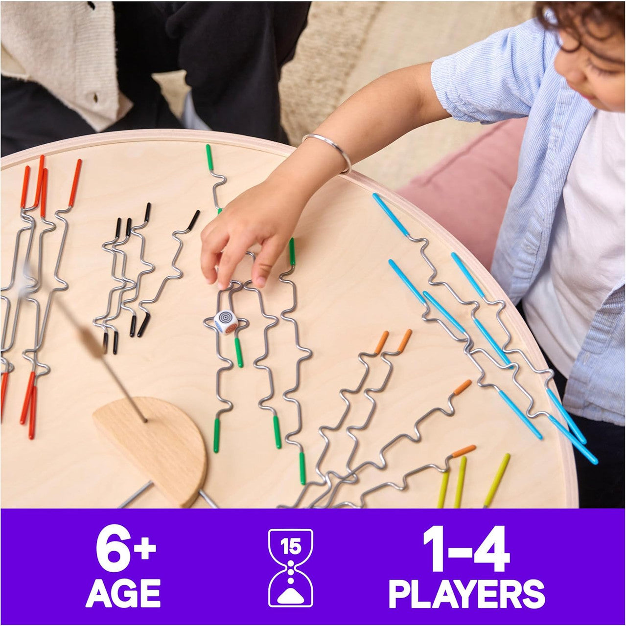 Spin Master Games Suspend family balance game box featuring colourful balancing rods and strategy gameplay for children and families