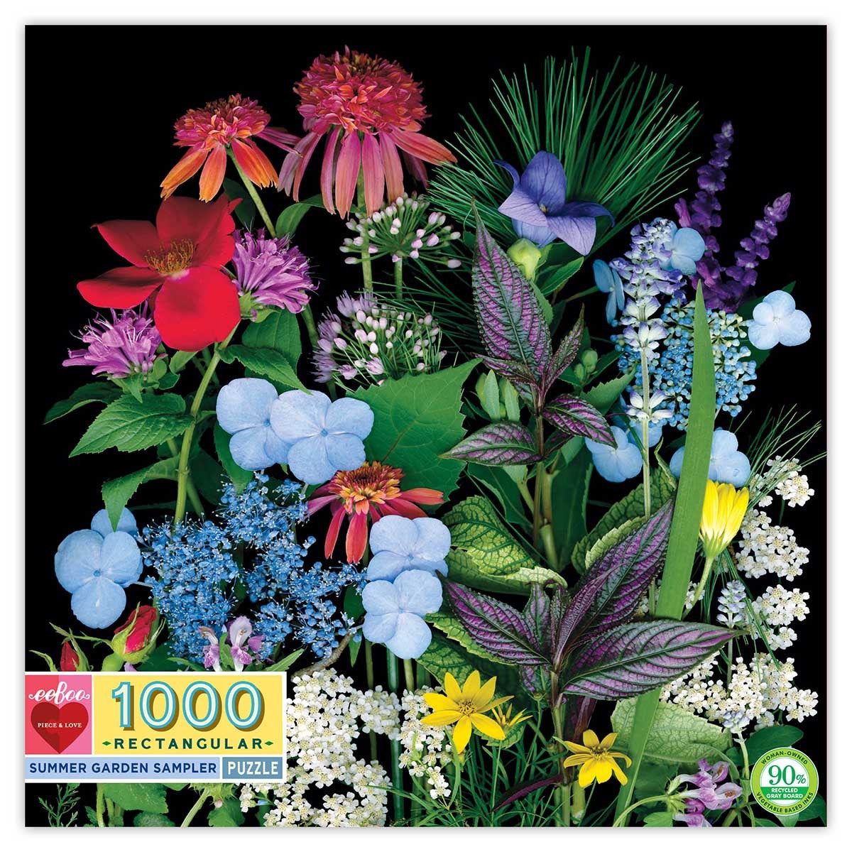 eeBoo 1000pc - Summer Garden Sampler Puzzle