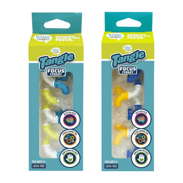 Tangle Brain Tools - Focus Fidget - Teal/Yellow/White