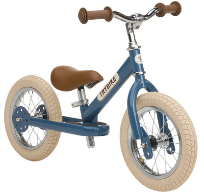 Trybike - Matte Blue Vintage bike with Cream Tyres and Chrome (3 wheel)