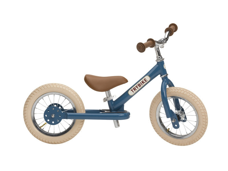 Trybike - Matte Blue Vintage bike with Cream Tyres and Chrome (3 wheel)