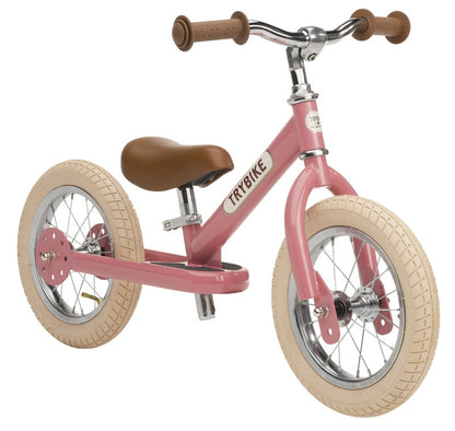 Trybike - Matte Pink Vintage with Cream Tyres and Chrome (3 wheel)