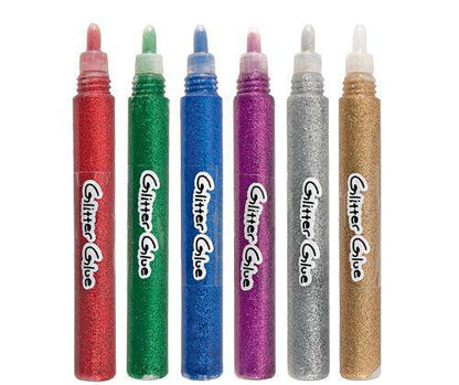 Educational Colours Glitter Glue Pens 6 Pack