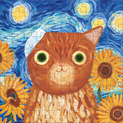 Mudpuppy - Vincat van Gogh Artsy Cats 100 Piece Puzzle Tin