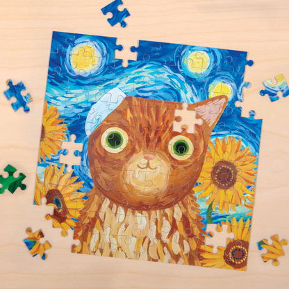Mudpuppy - Vincat van Gogh Artsy Cats 100 Piece Puzzle Tin
