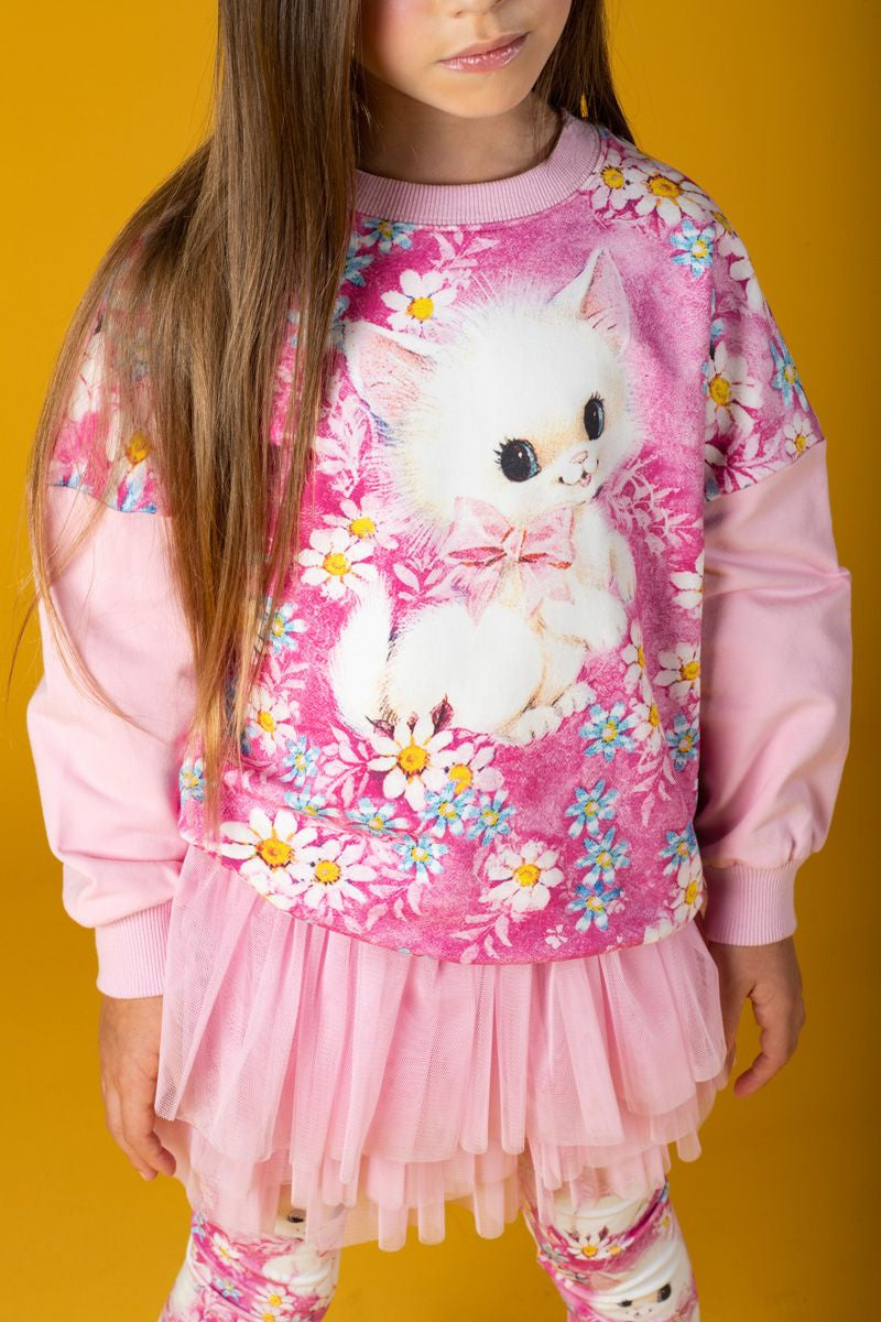 White Kitten Sweatshirt - Teen