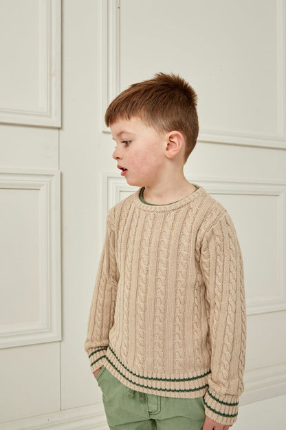 Milky - True Natural Cable Knit Jumper (sizes 2-7)