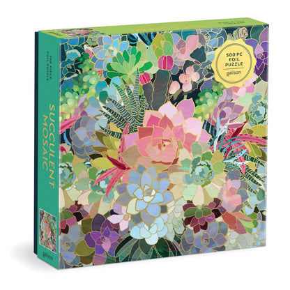 Galison 500pc - Succulent Mosaic Foil Puzzle